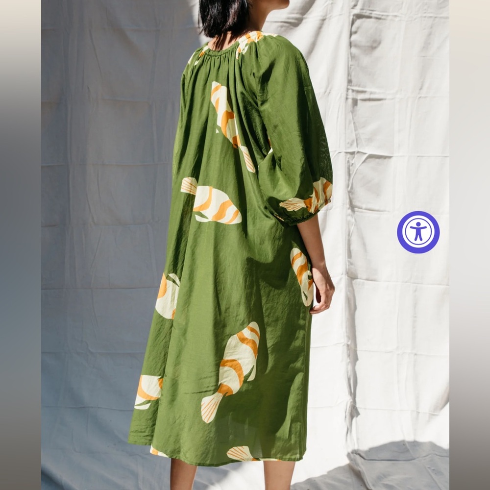 Nikki Chasin Ballad Fish Dress Silk Blend XL Green - Picture 11 of 15